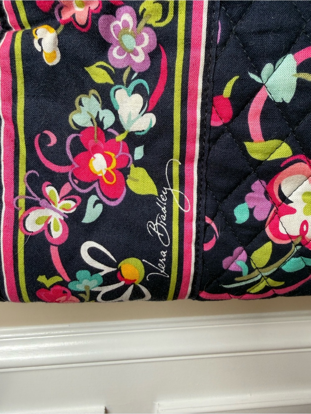 Vera Bradley Quilted Navy Floral Weekend Bag - Picture 2 of 6